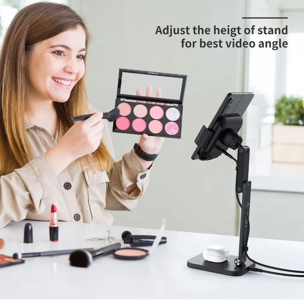 2 in 1 Tablet & iPad Charging Stand Black Desktop Holder Dock